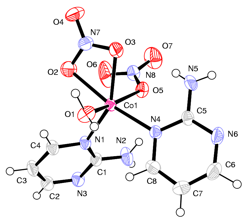 [Co(NO3)2(2-aminopyrimidine)  2(OH2)]