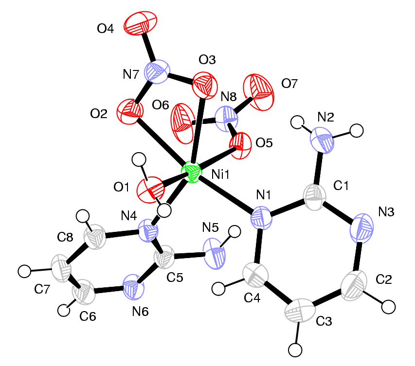 [Ni(NO3)2(2-aminopyrimidine) 2(OH2)] isomer A