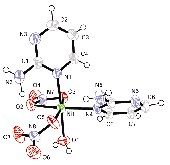 [Ni(NO3)2(2-aminopyrimidine)2(OH2)] isomer B